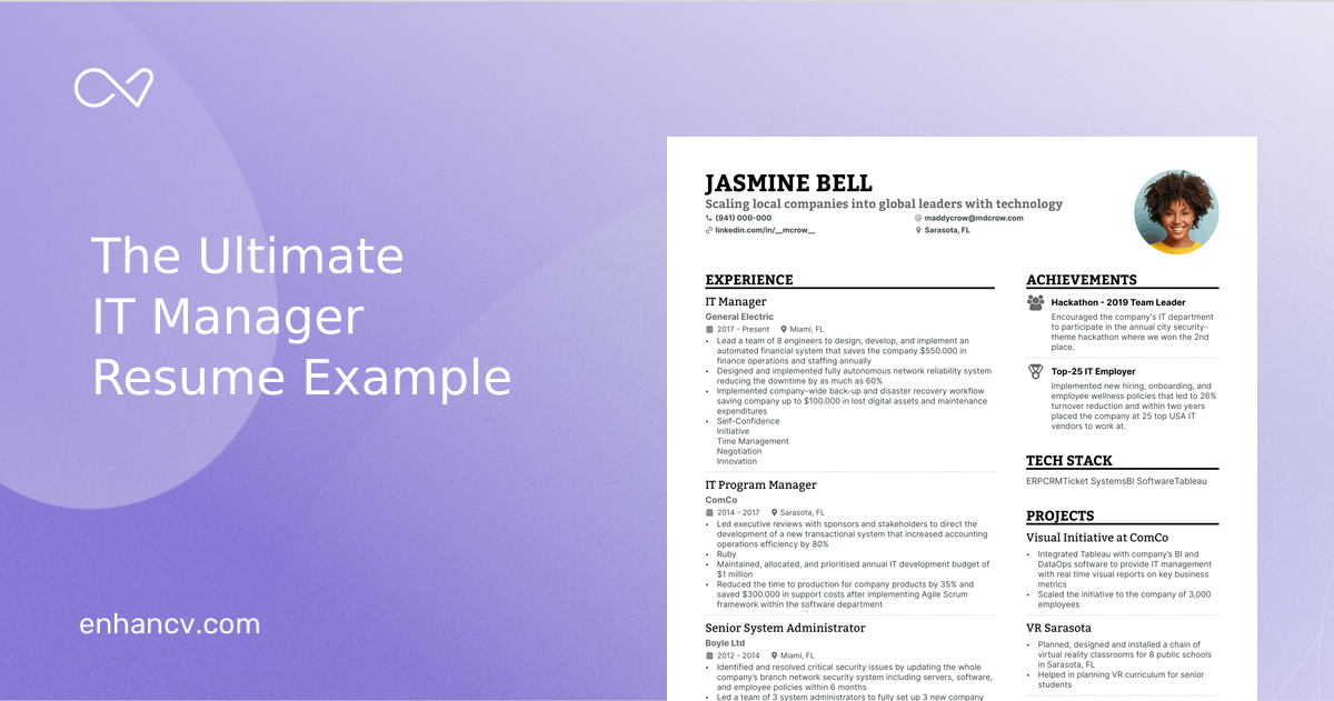 5 IT Manager Resume Examples & Guide for 2023