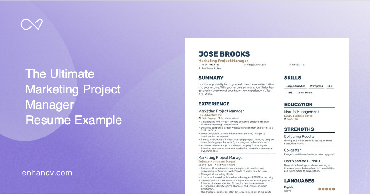 5 Marketing Project Manager Resume Examples & Guide For 2023