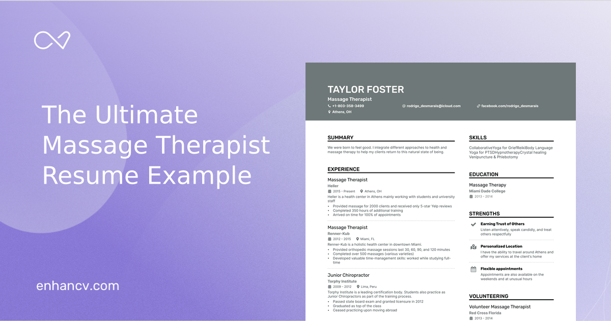 5 Massage Therapist Resume Examples - Massage Therapist Meta 