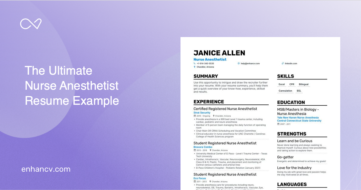 Nurse Anesthetist Resume Examples - Nurse Anesthetist Meta 