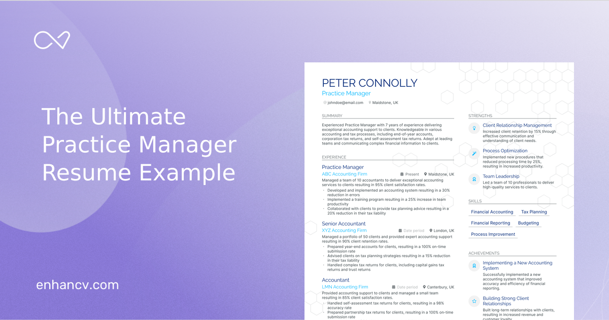 5 Practice Manager Resume Examples & Guide for 2023