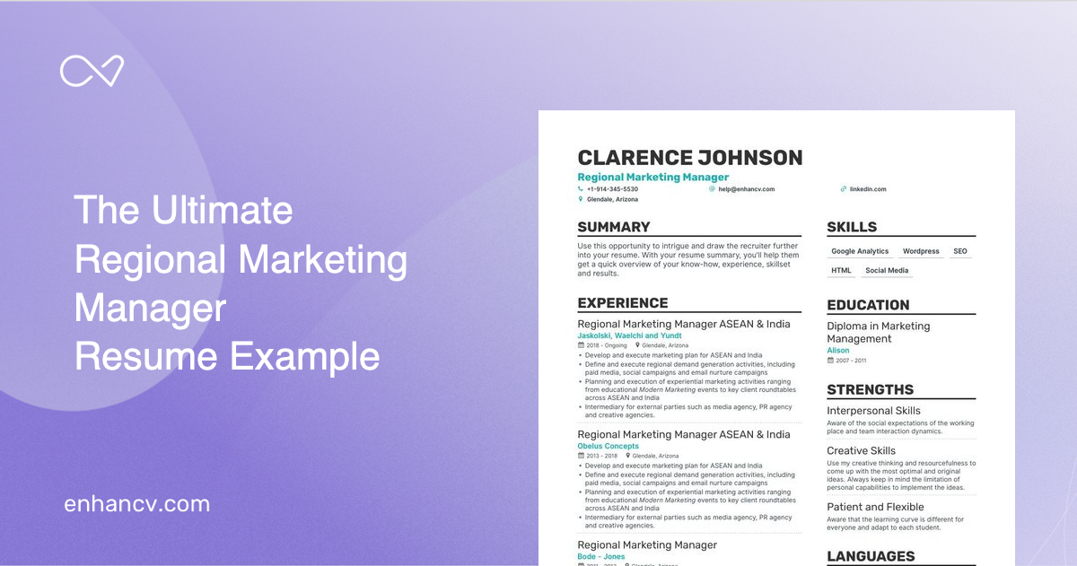 5 Regional Marketing Manager Resume Examples Guide For 2023