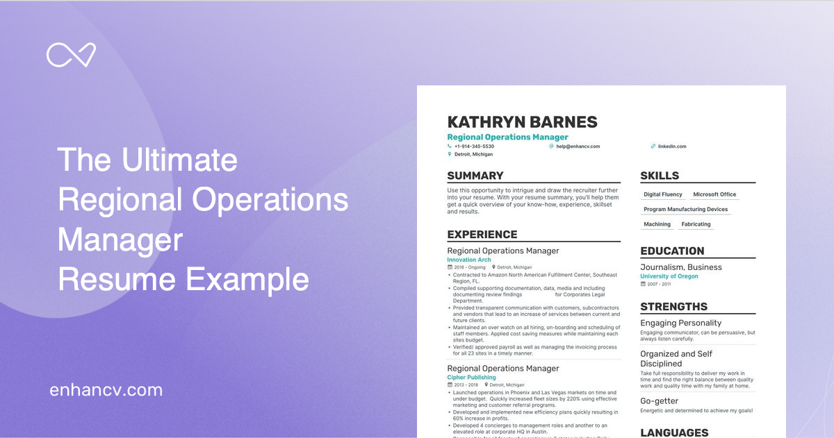 5 Regional Operations Manager Resume Examples & Guide for 2023