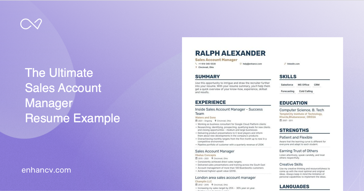 5 Sales Account Manager Resume Examples & Guide for 2023