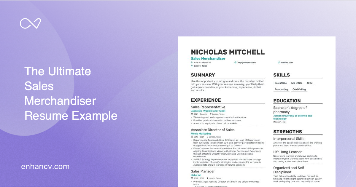 5 Sales Merchandiser Resume Examples And Guide For 2023