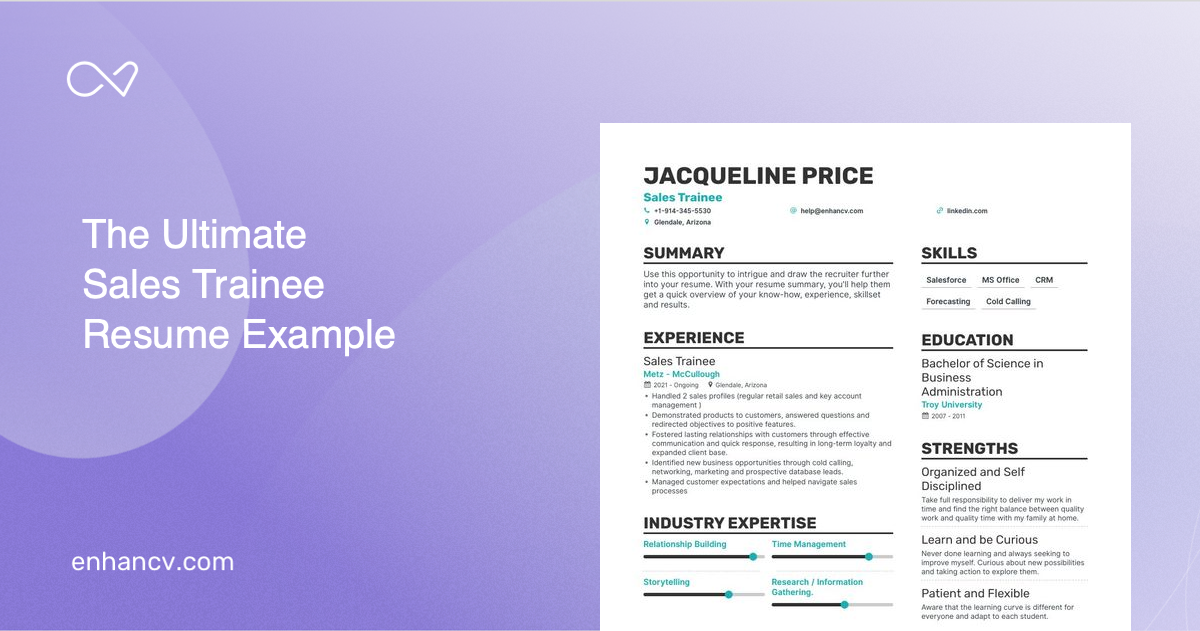 5 Sales Trainee Resume Examples & Guide for 2023