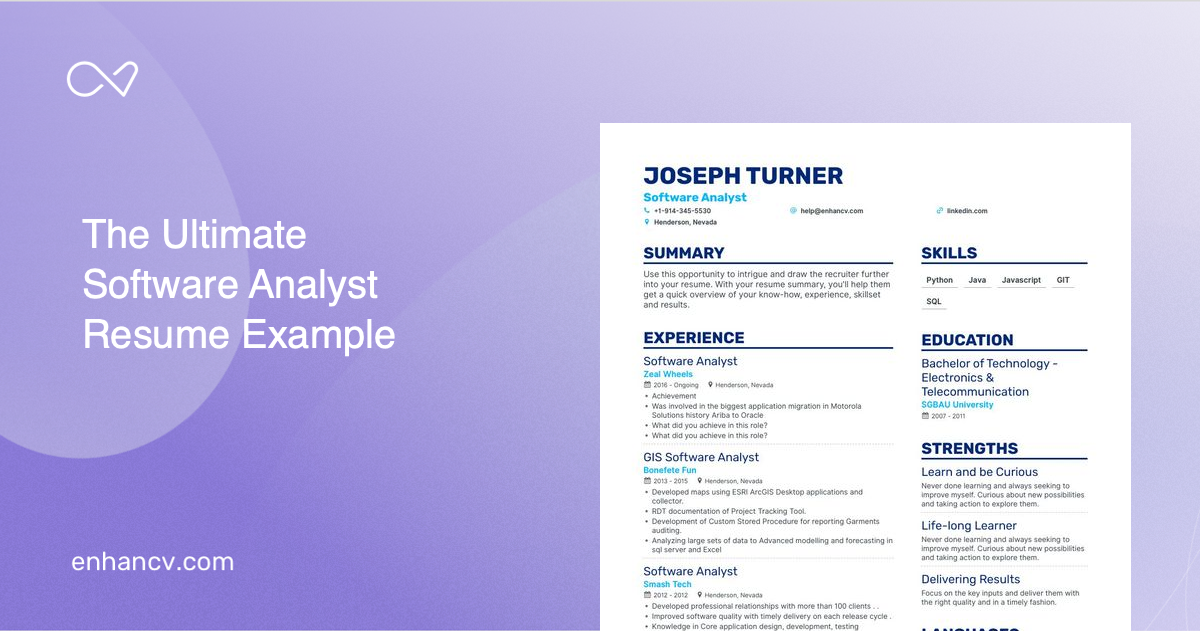 5 Software Analyst Resume Examples & Guide for 2023