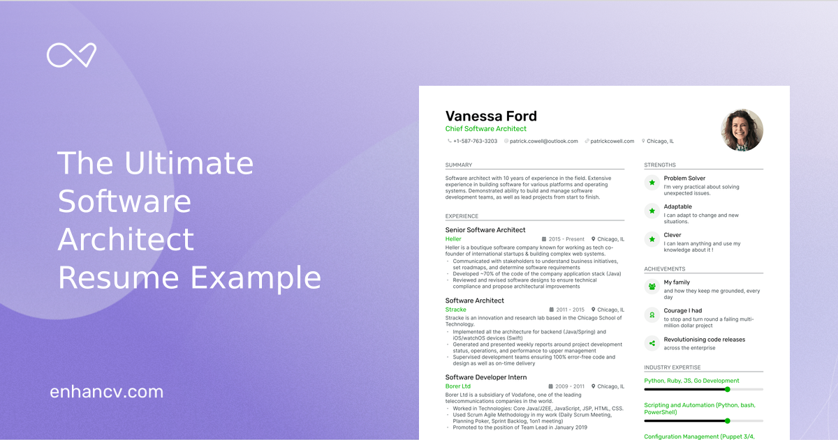 5 Software Architect Resume Examples & Guide for 2023