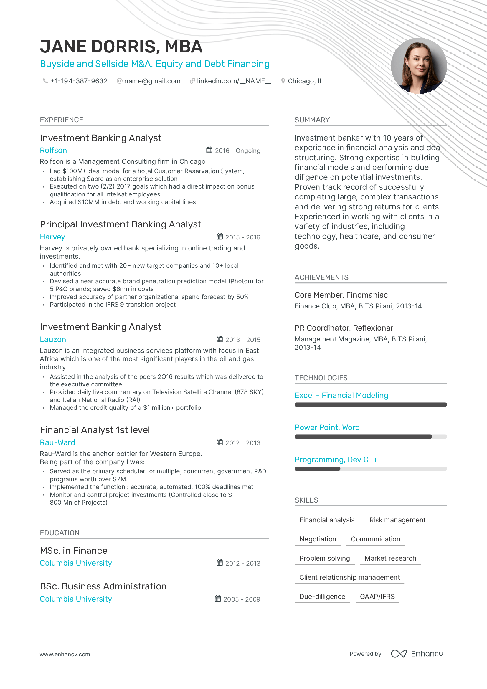 chronological resume samples