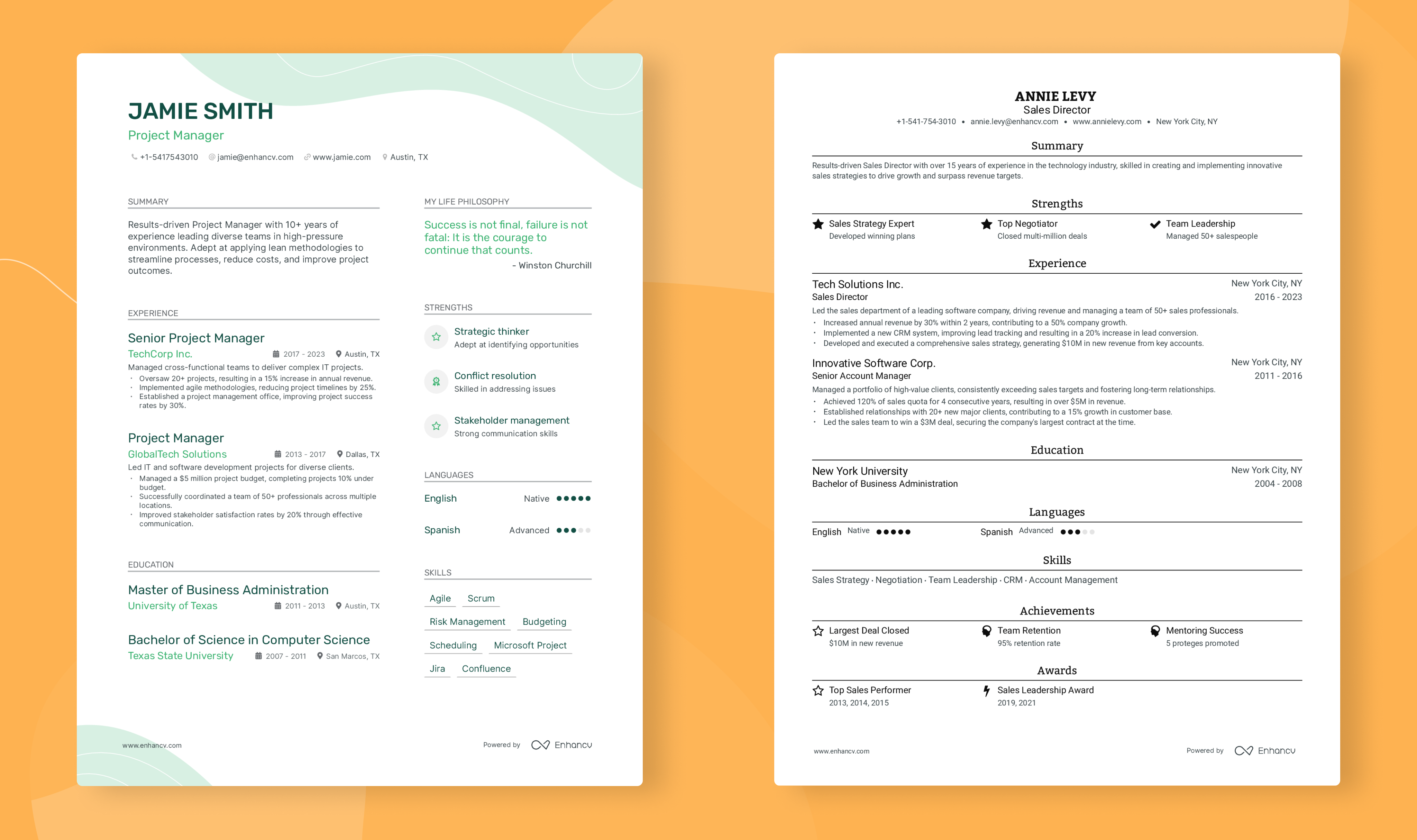 Contemporary Resume Formats