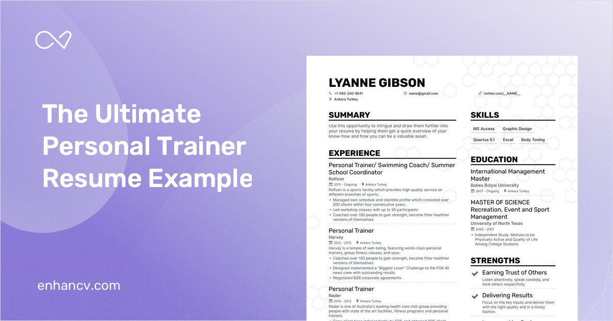 4 Personal Trainer Resume Examples & Guide for 2024