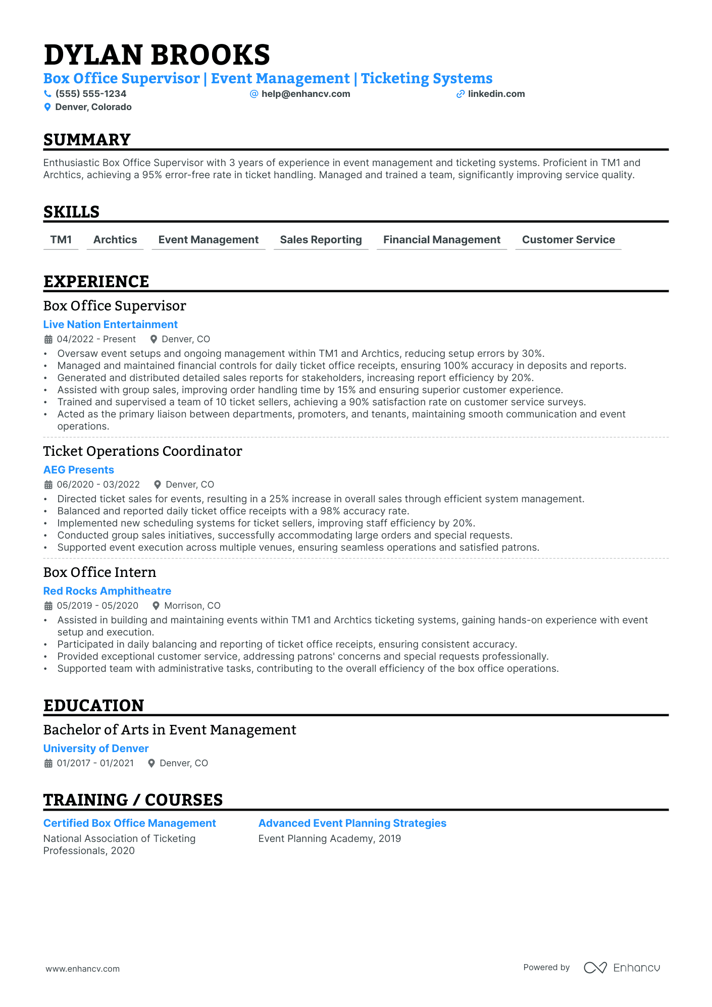 Office Manager Supervisor resume example