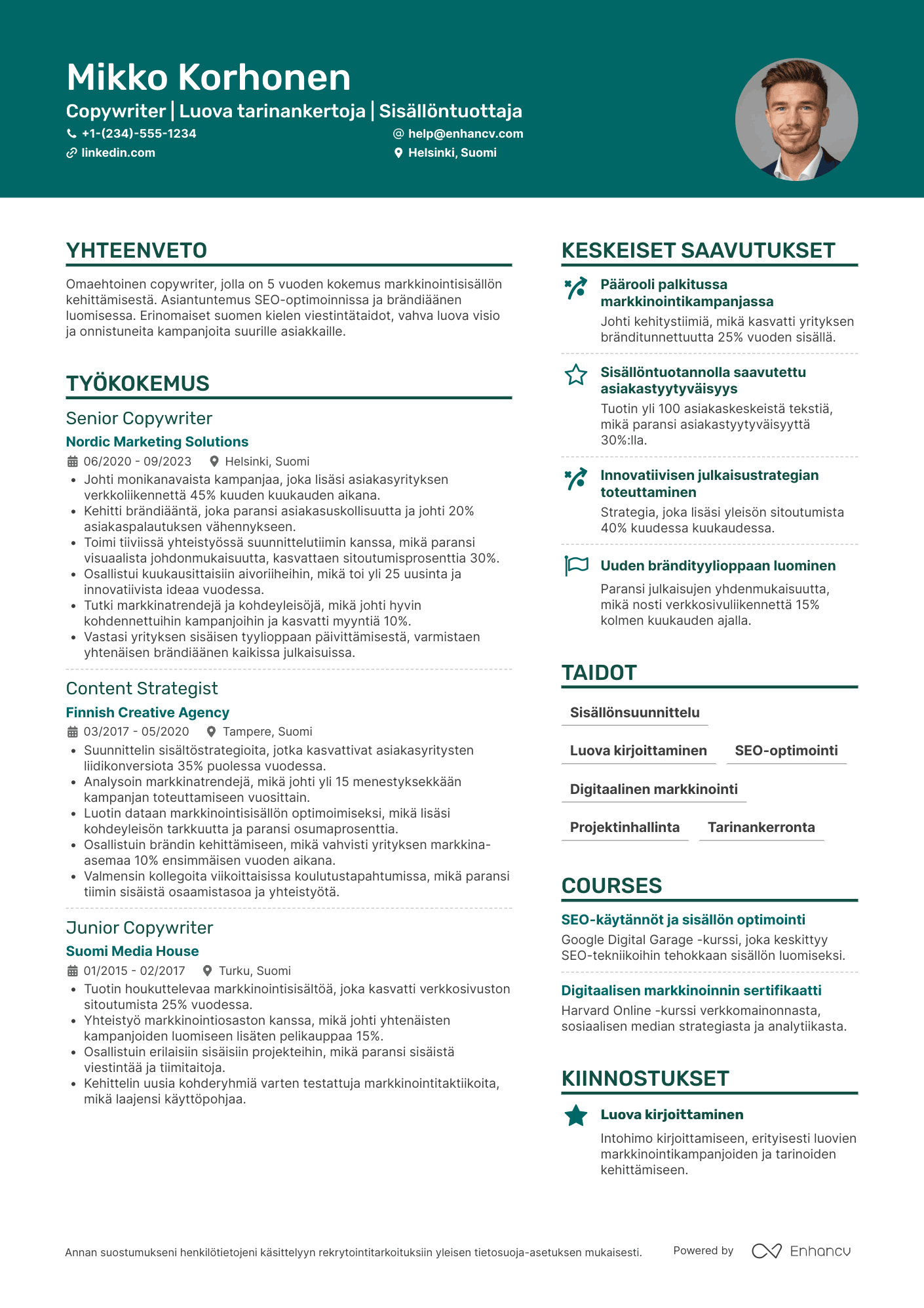 Copywriter CV