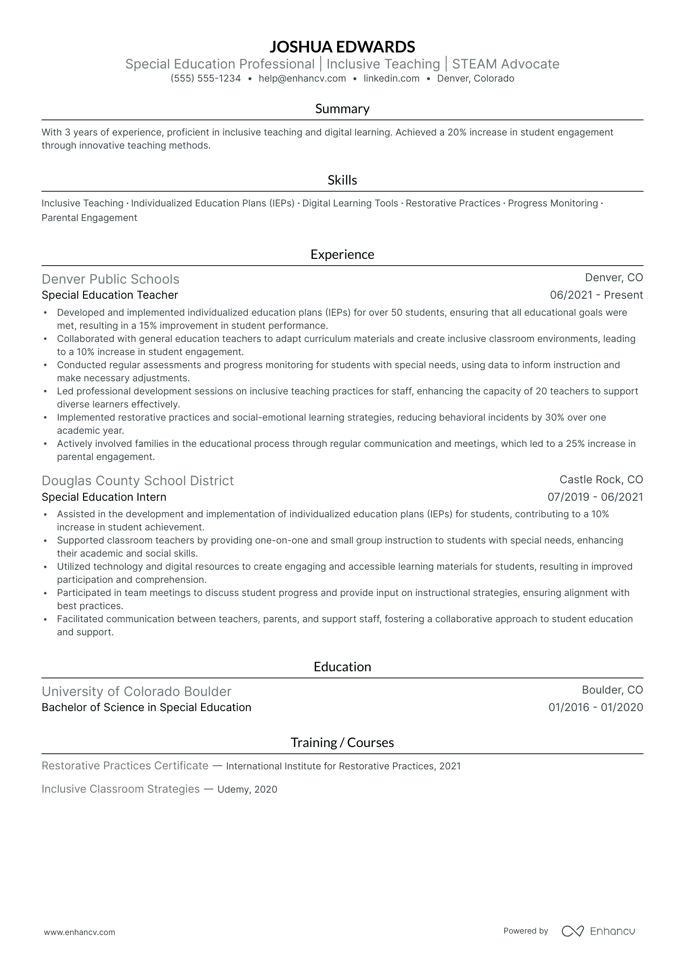 School Social Worker resume example