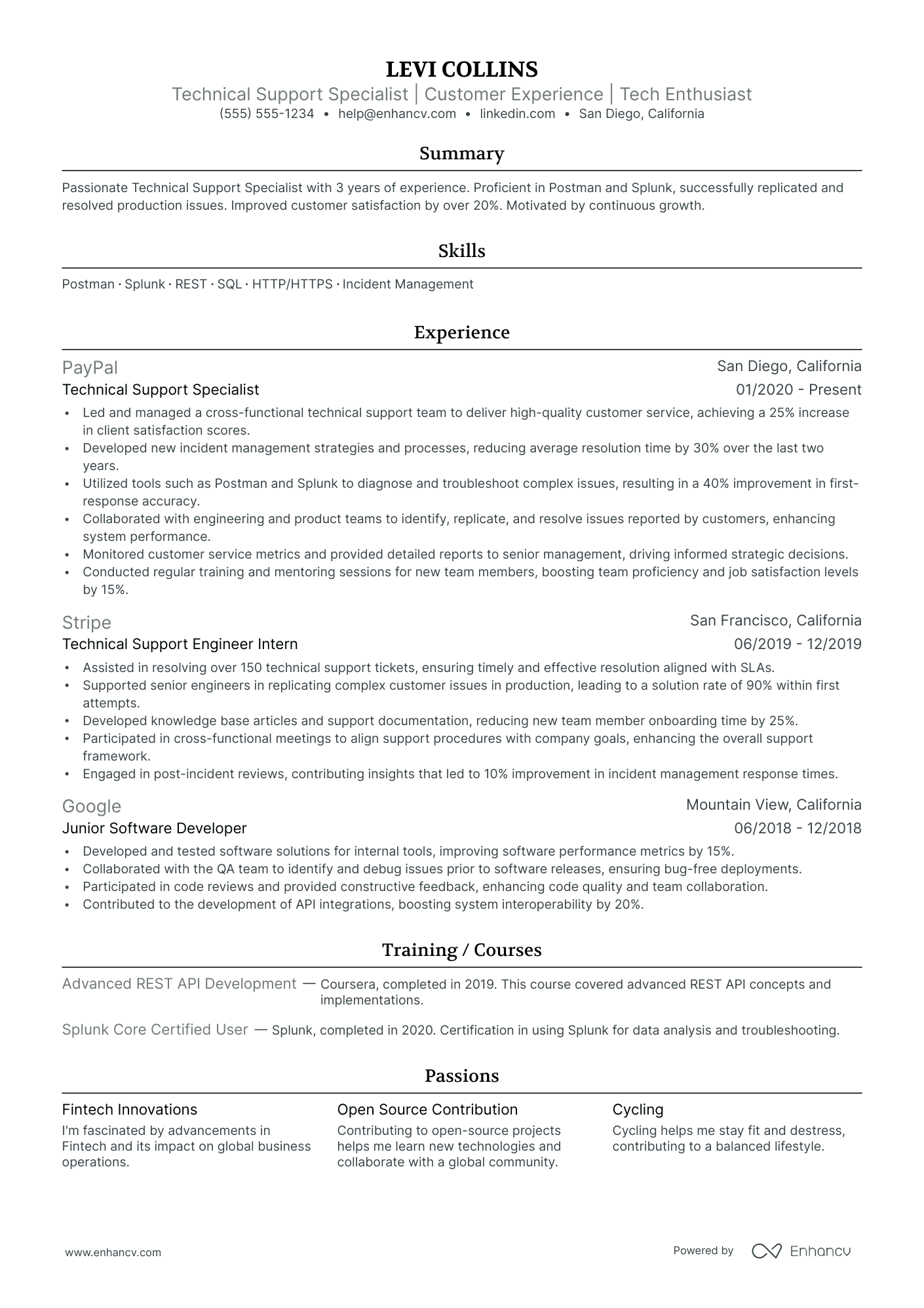 Director of Technical Support Services resume example