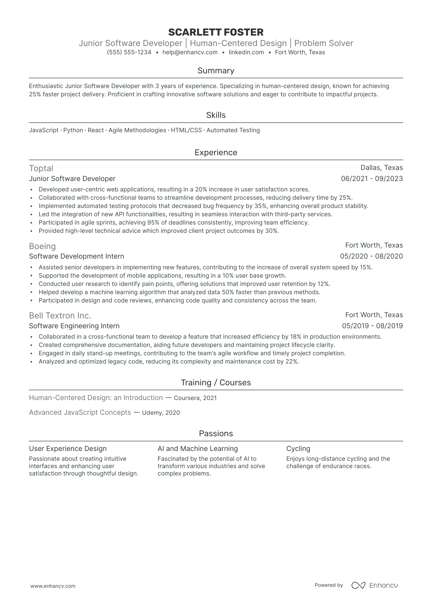 Full Stack Developer Consultant resume example