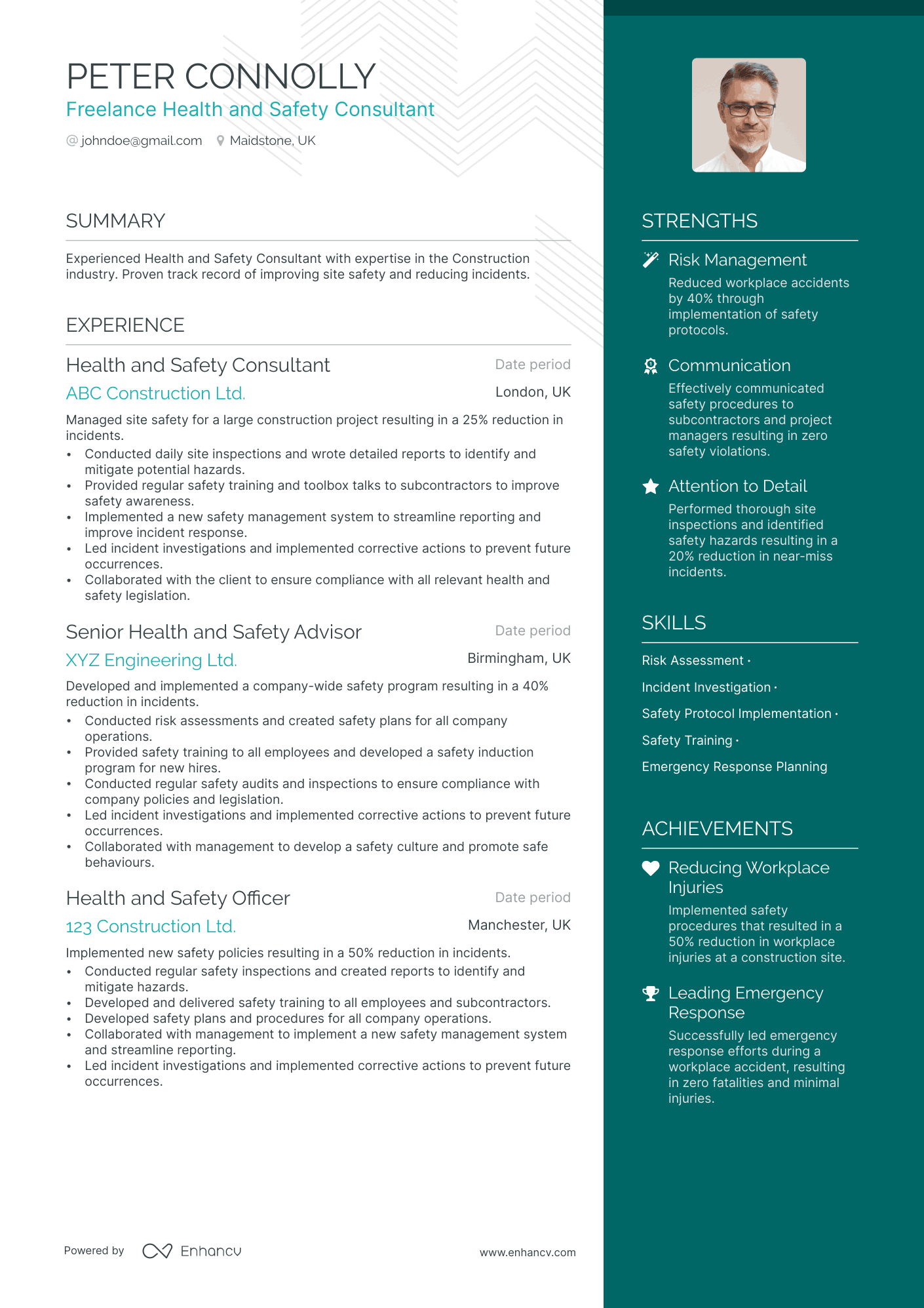 Freelance Consultant resume example