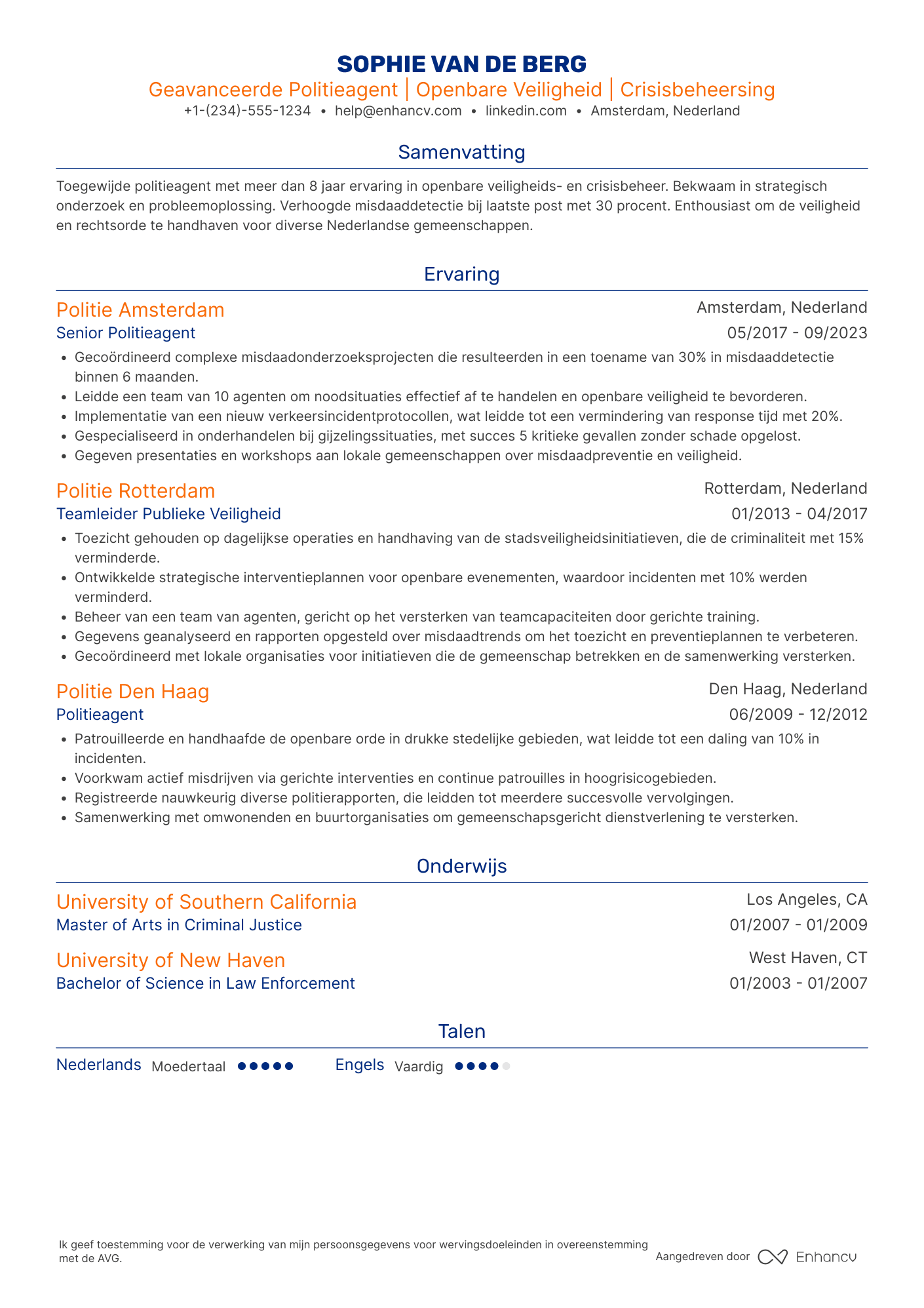 Politieagent CV