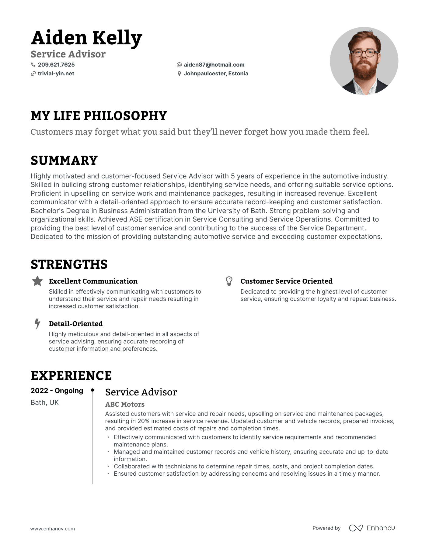 3 Service Advisor Resume Examples How To Guide For 2024