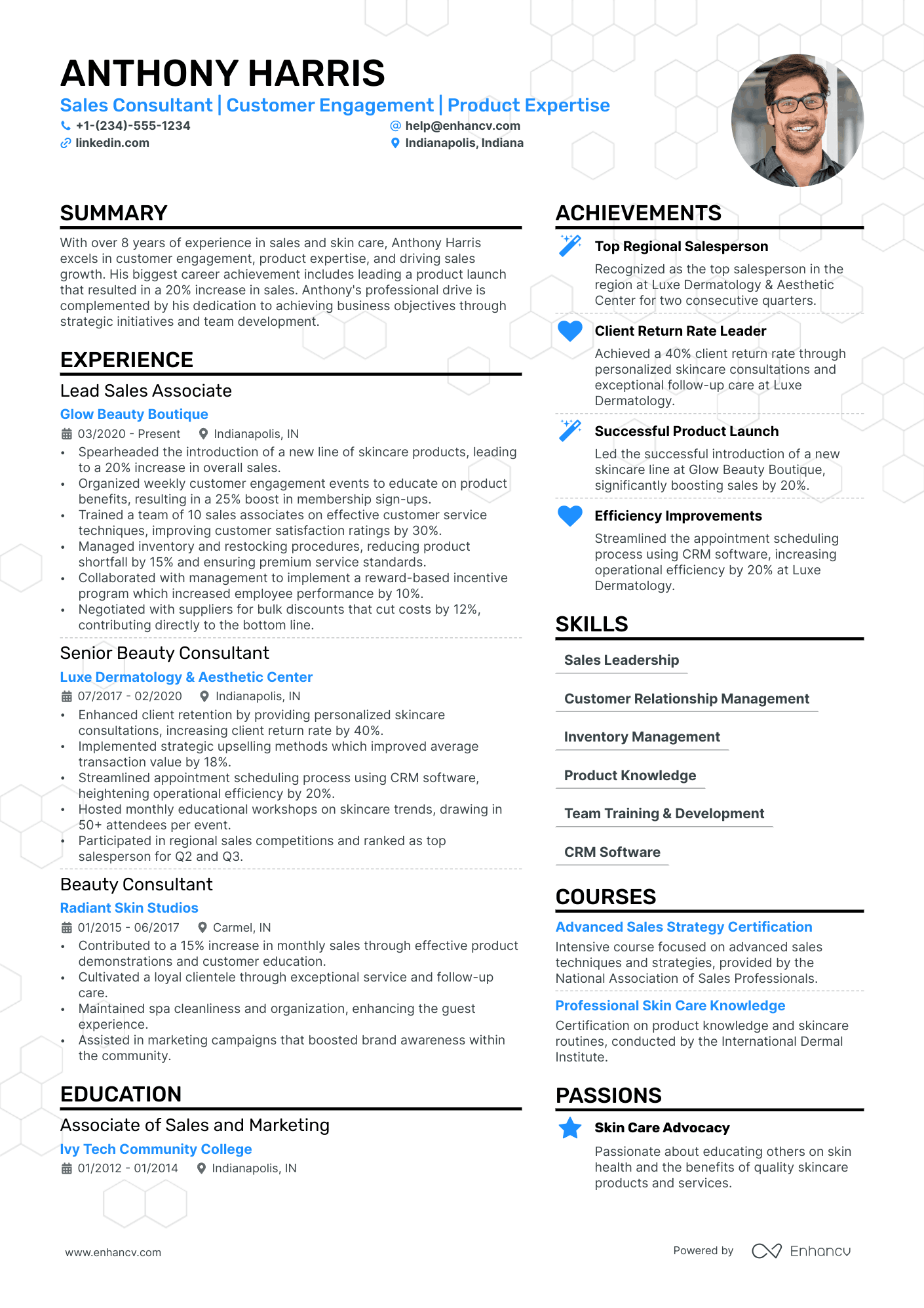 Beauty Consultant resume example