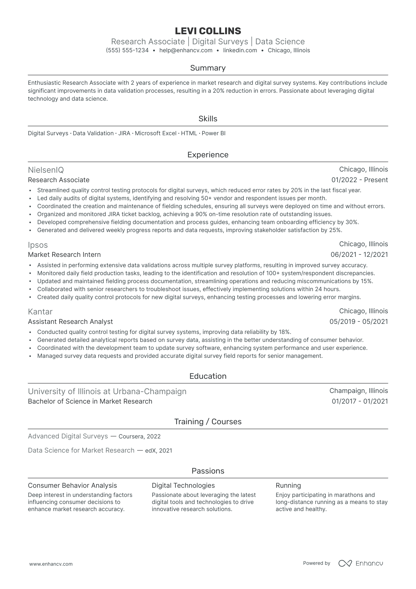 Virtual Research Assistant resume example