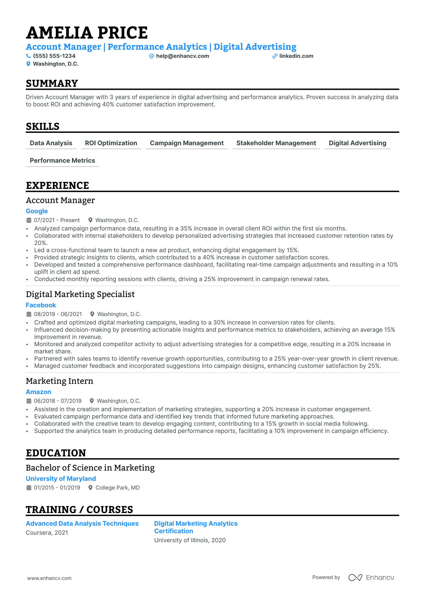 Customer Success Account Manager resume example