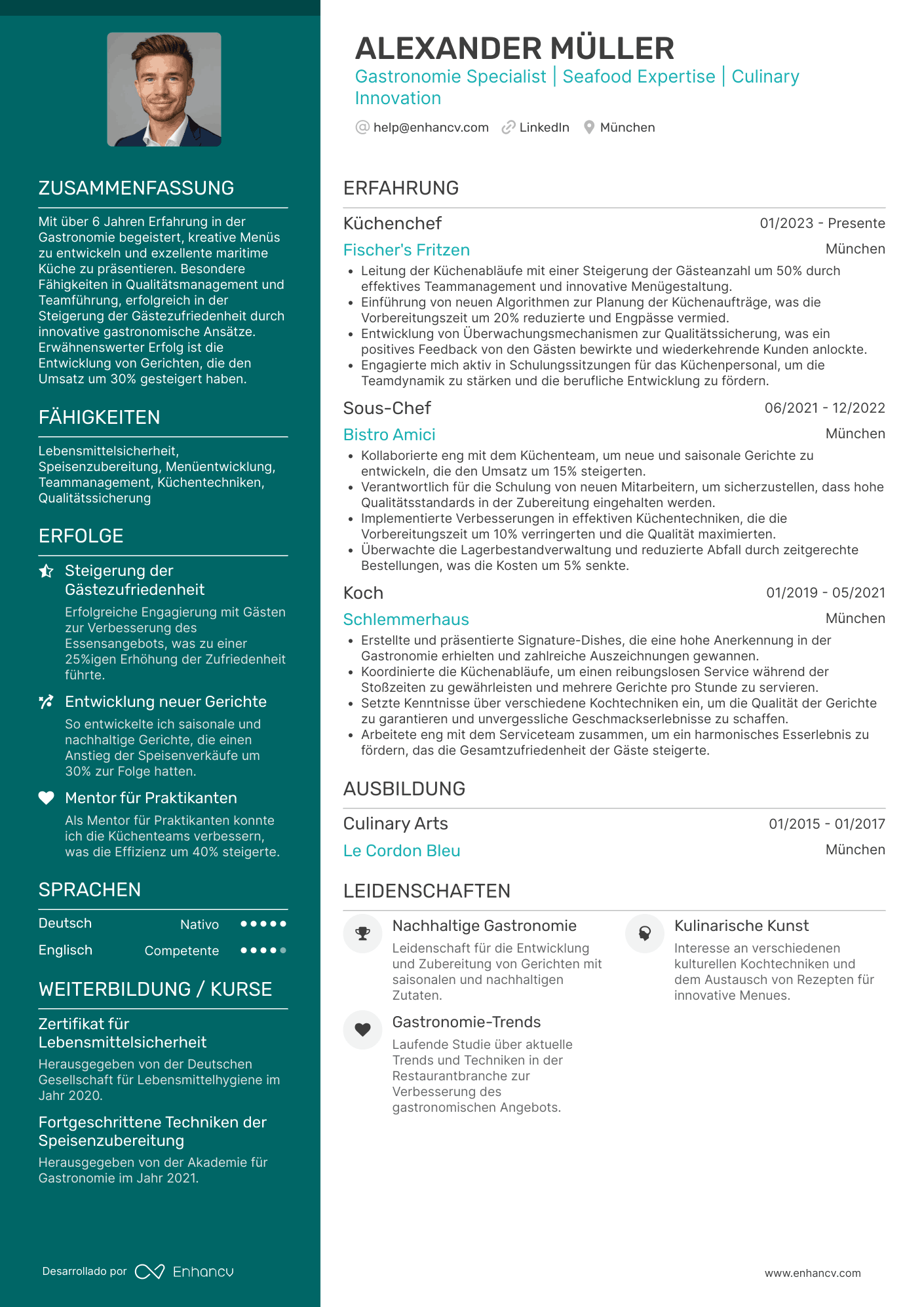Gastronomie CV