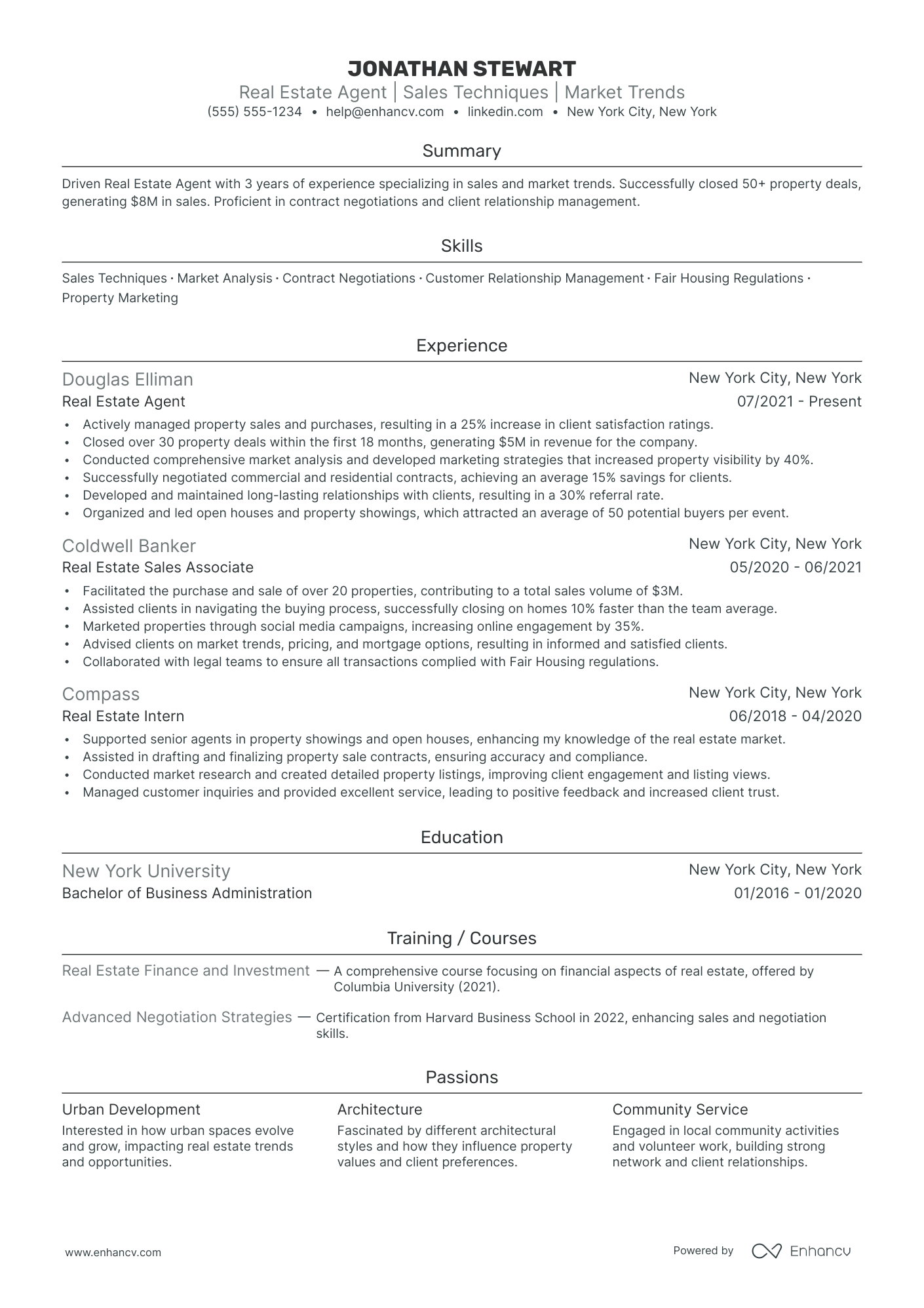 Real Estate Purchasing Agent resume example