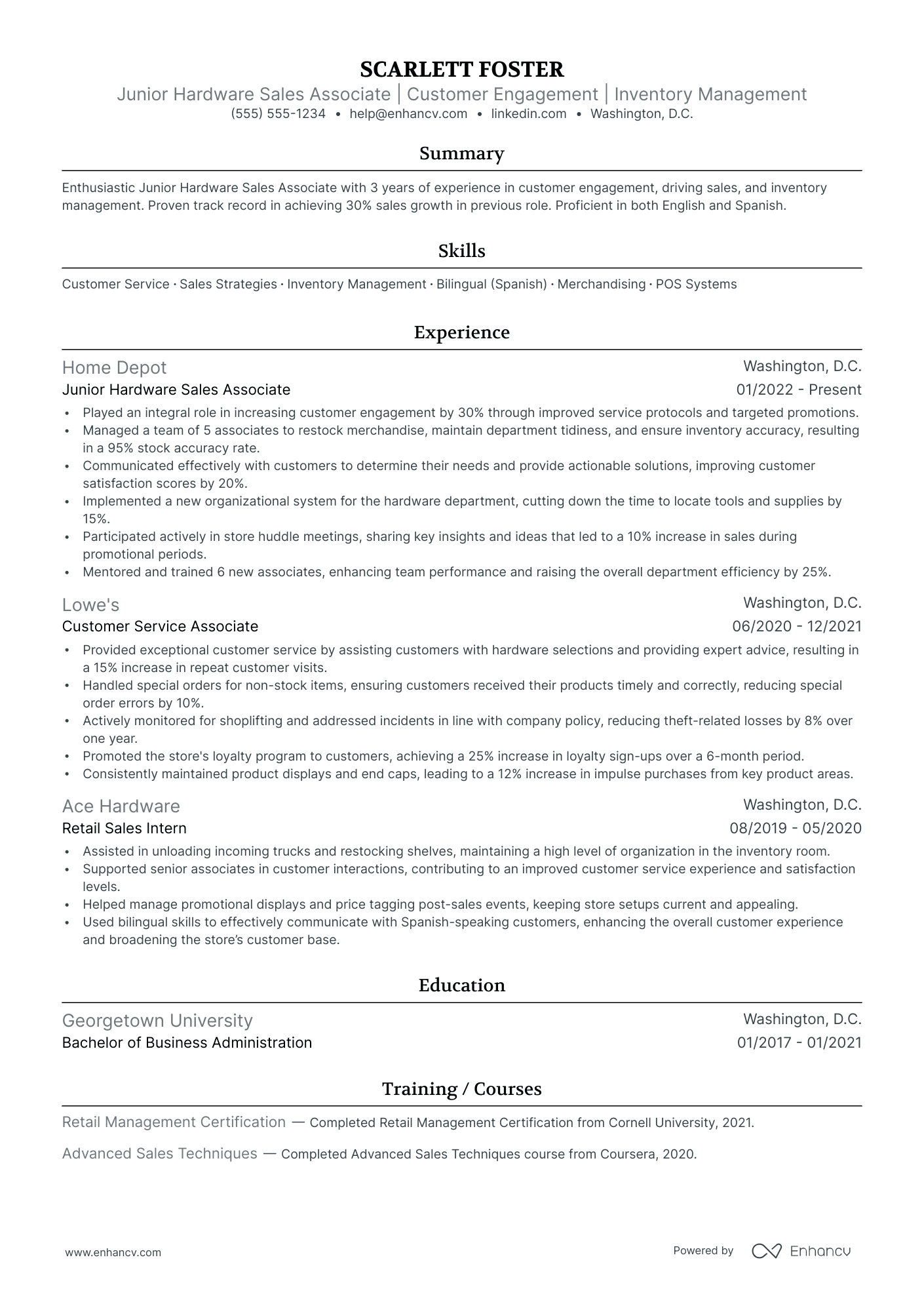 Retail Customer Service Assistant resume example