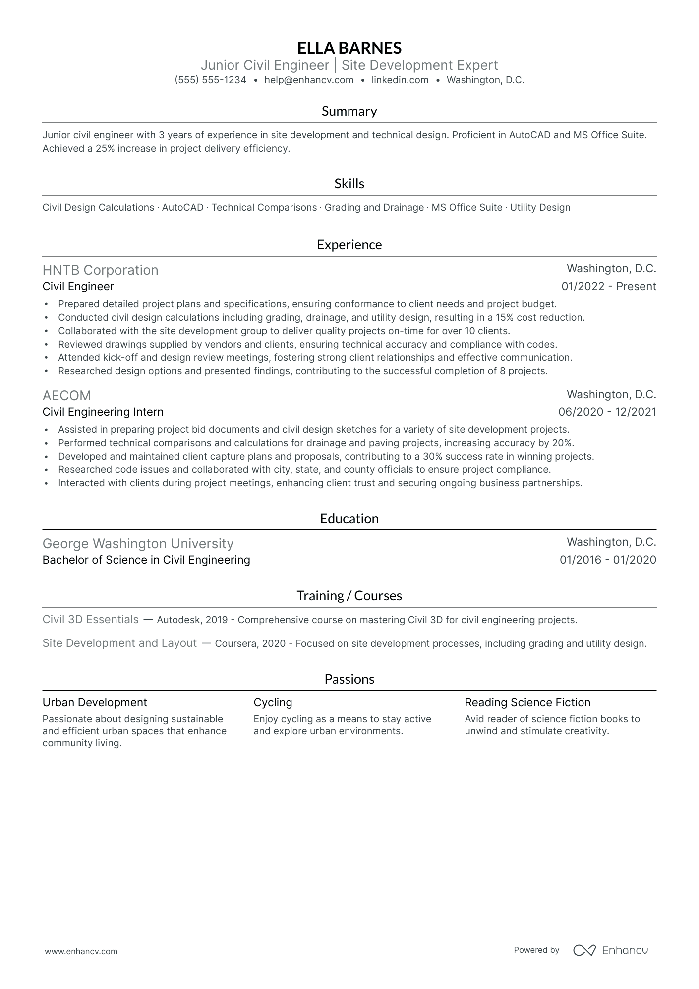 Civil Engineer Site Manager resume example