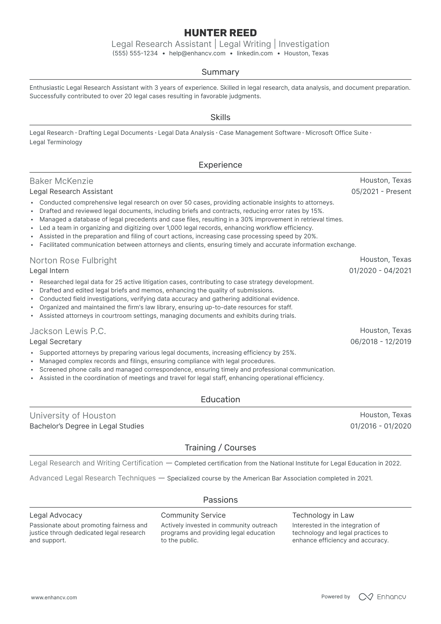 Legal Research Assistant Resume Example Resume Example