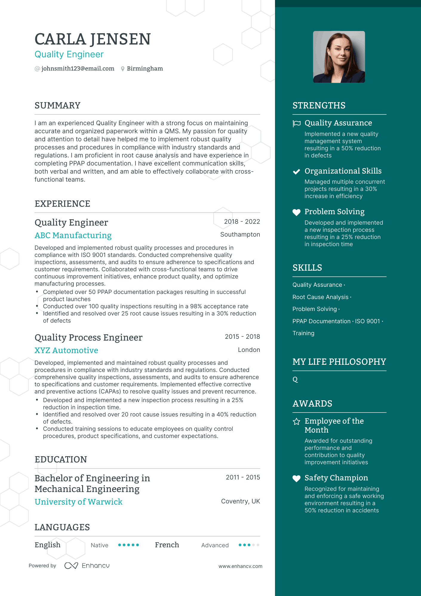 3 Quality Engineer CV Examples for 2023