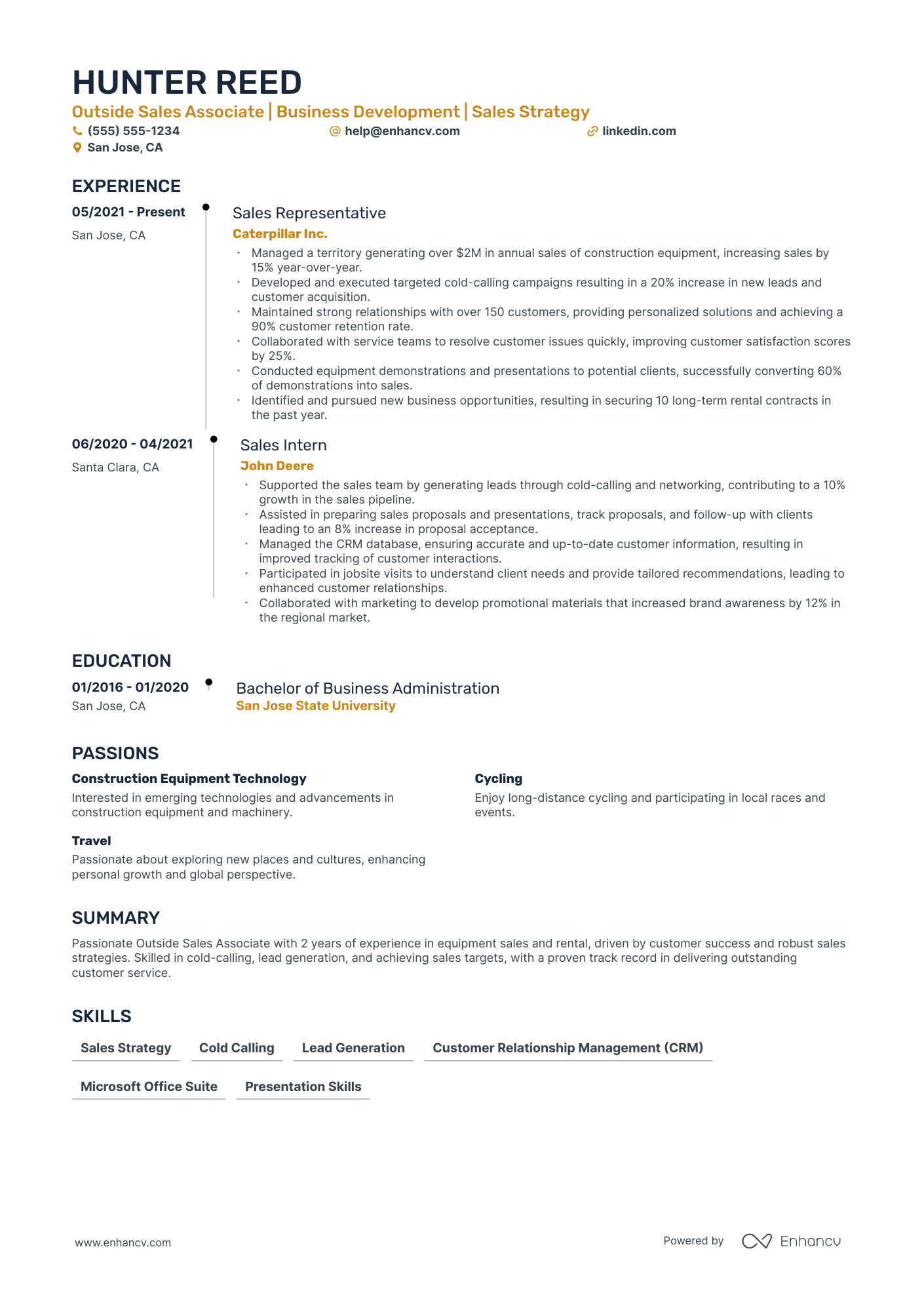 Outside Sales Associate resume example