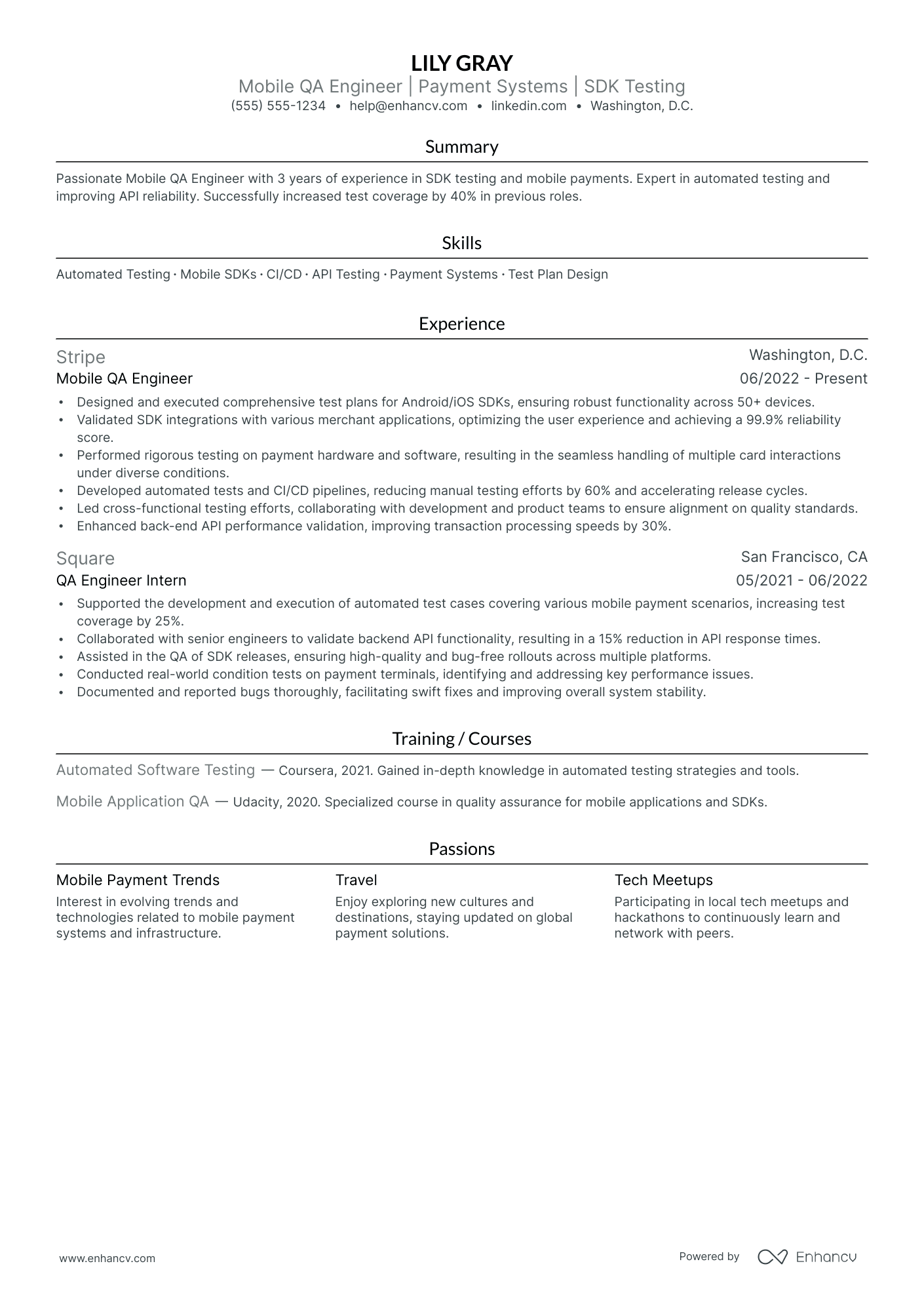 Mobile QA Engineer Resume Example Resume Example