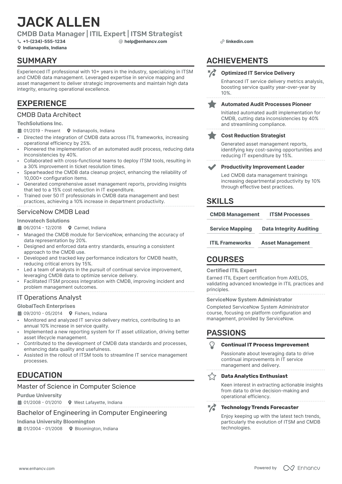 Servicenow Business Analyst resume example