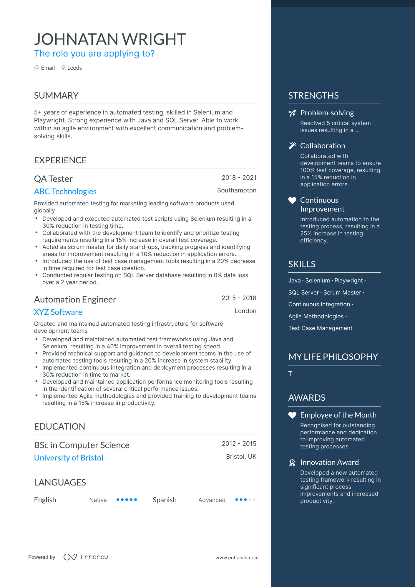 3 QA Tester CV Examples for 2023