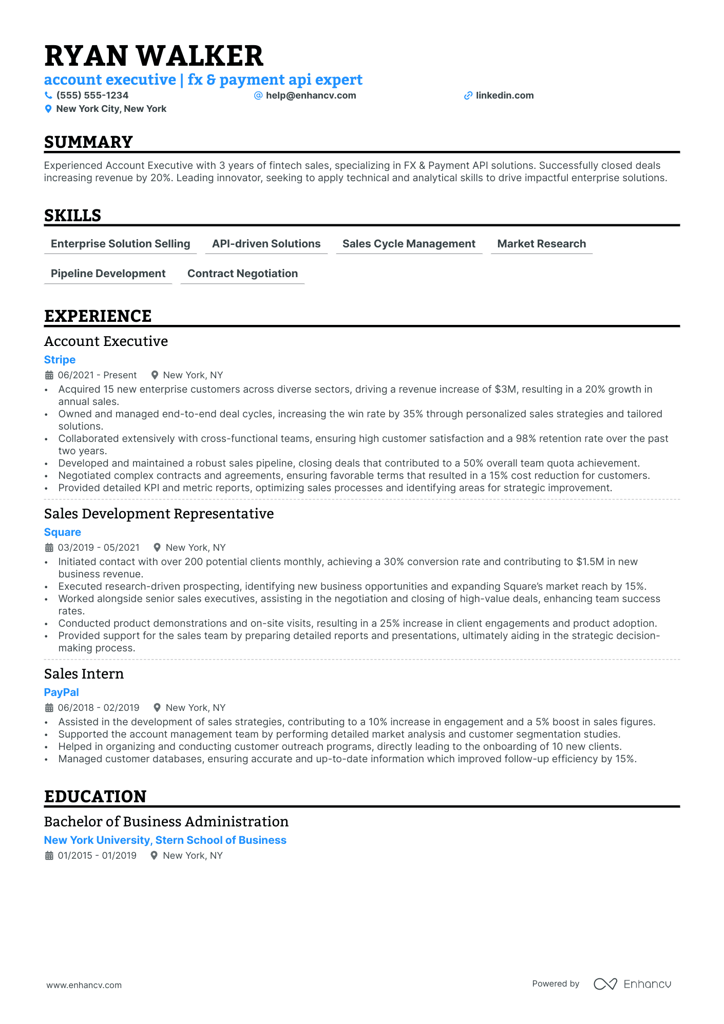 Online Travel Agent resume example