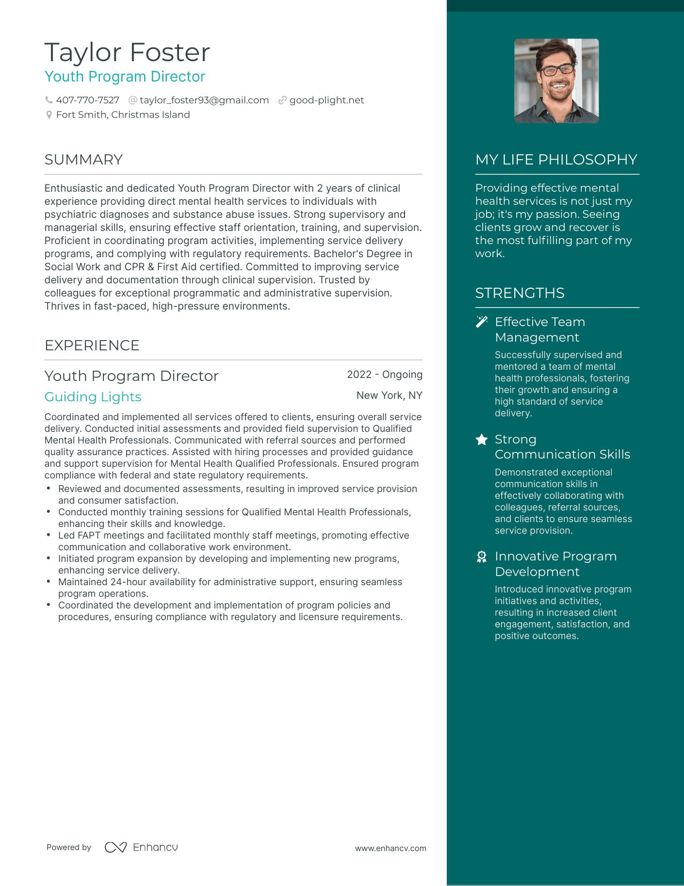 Youth Program Director resume example