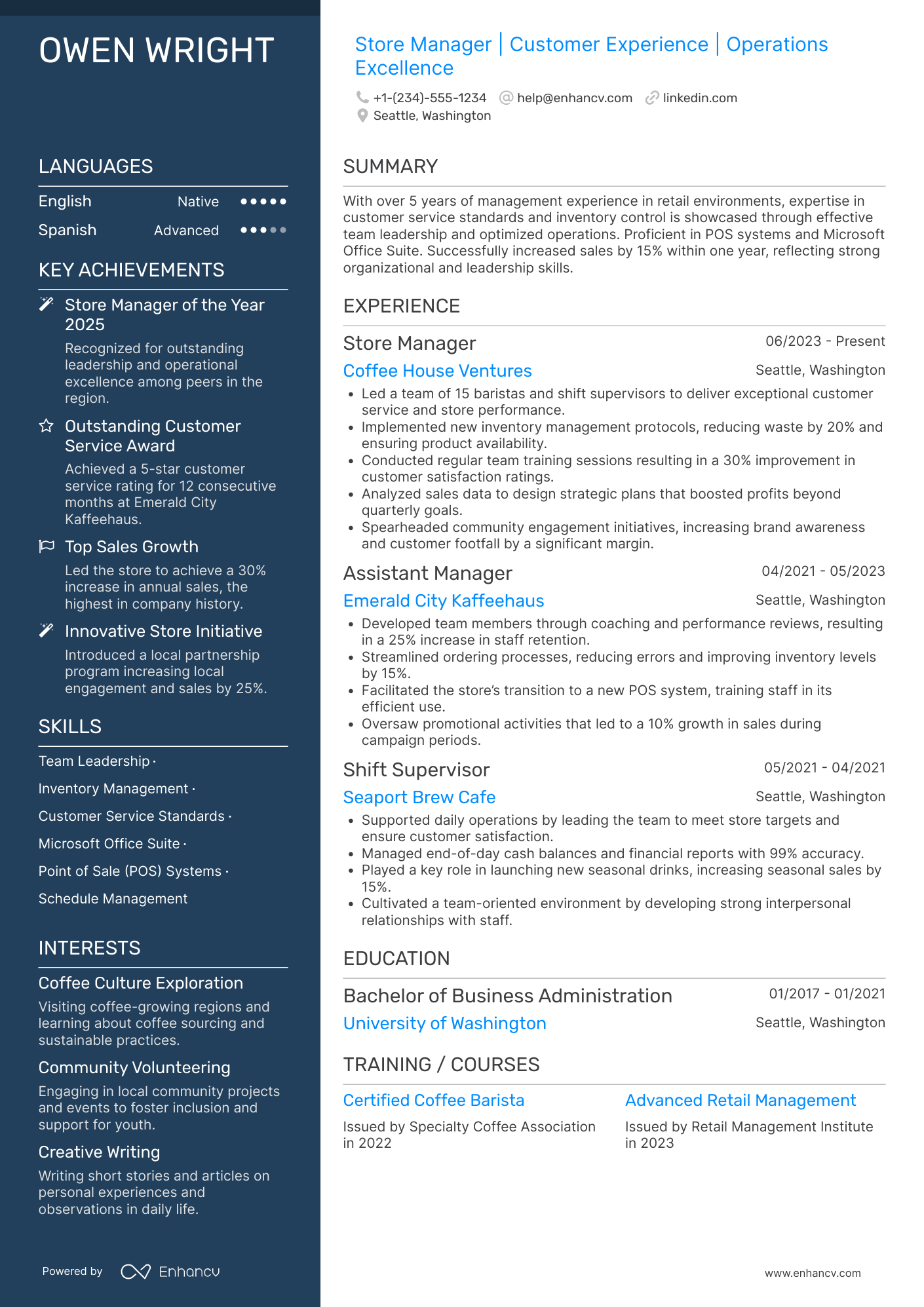 Starbucks resume example