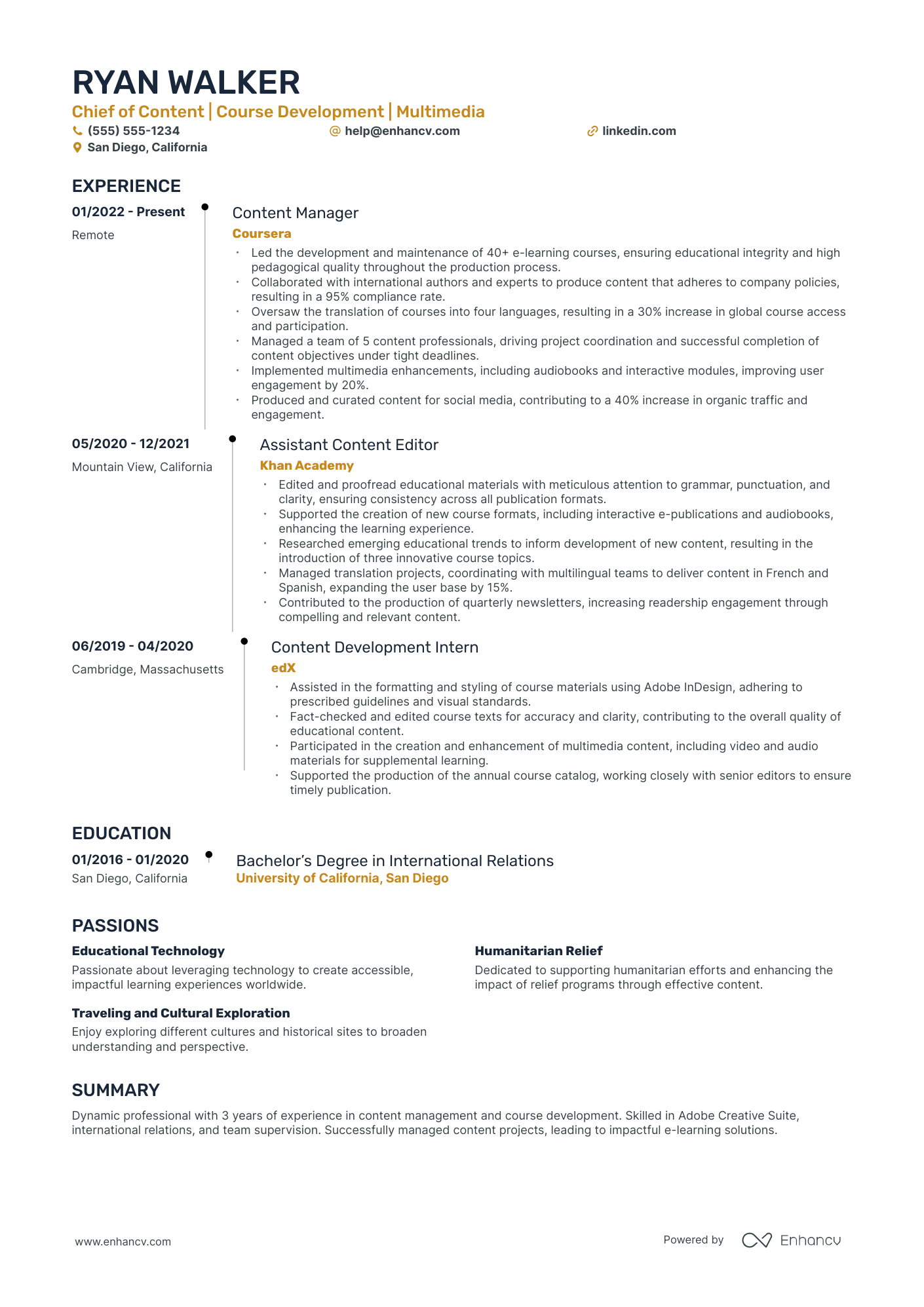 Lead Copy Editor resume example