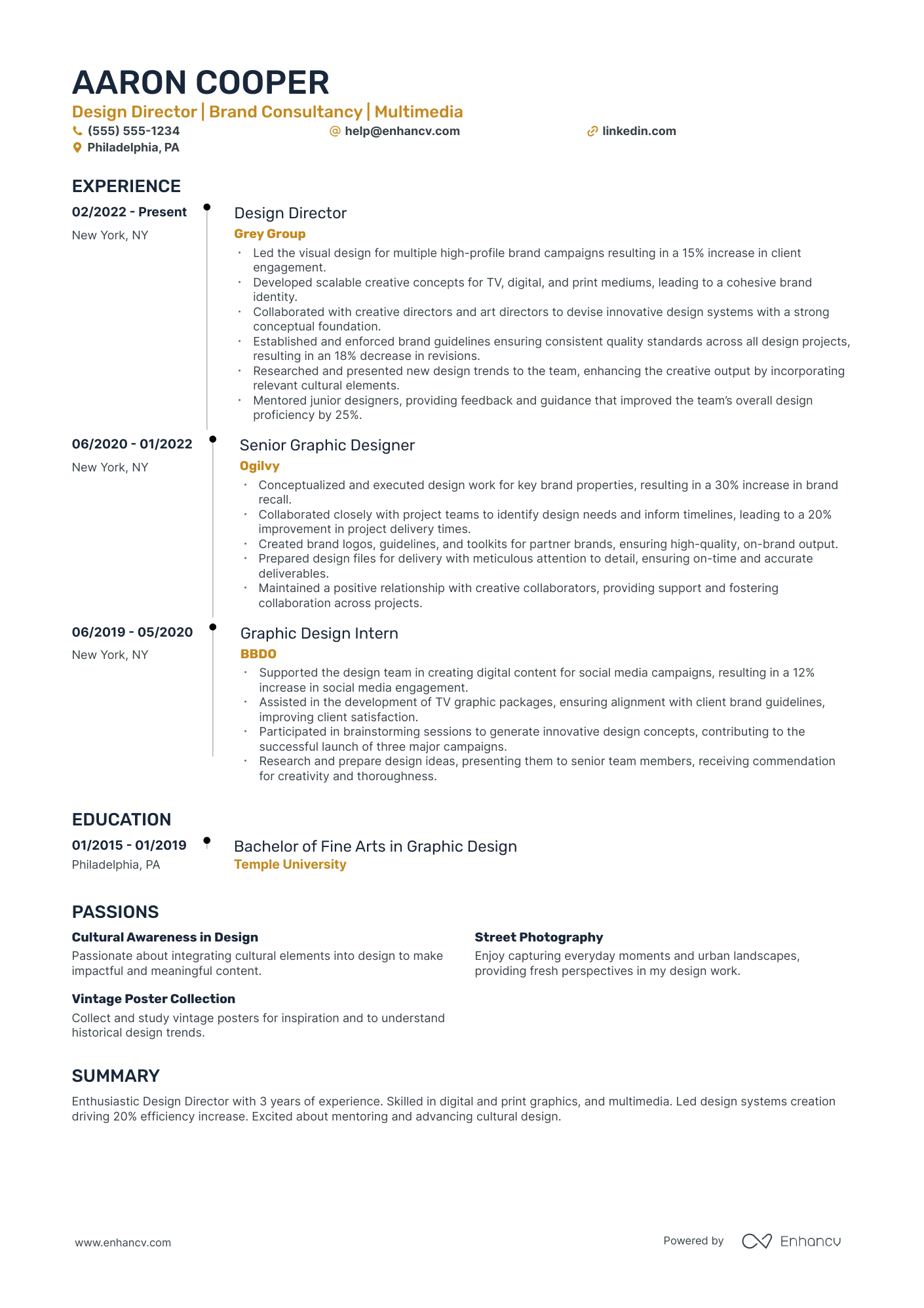 Fashion Design Director resume example