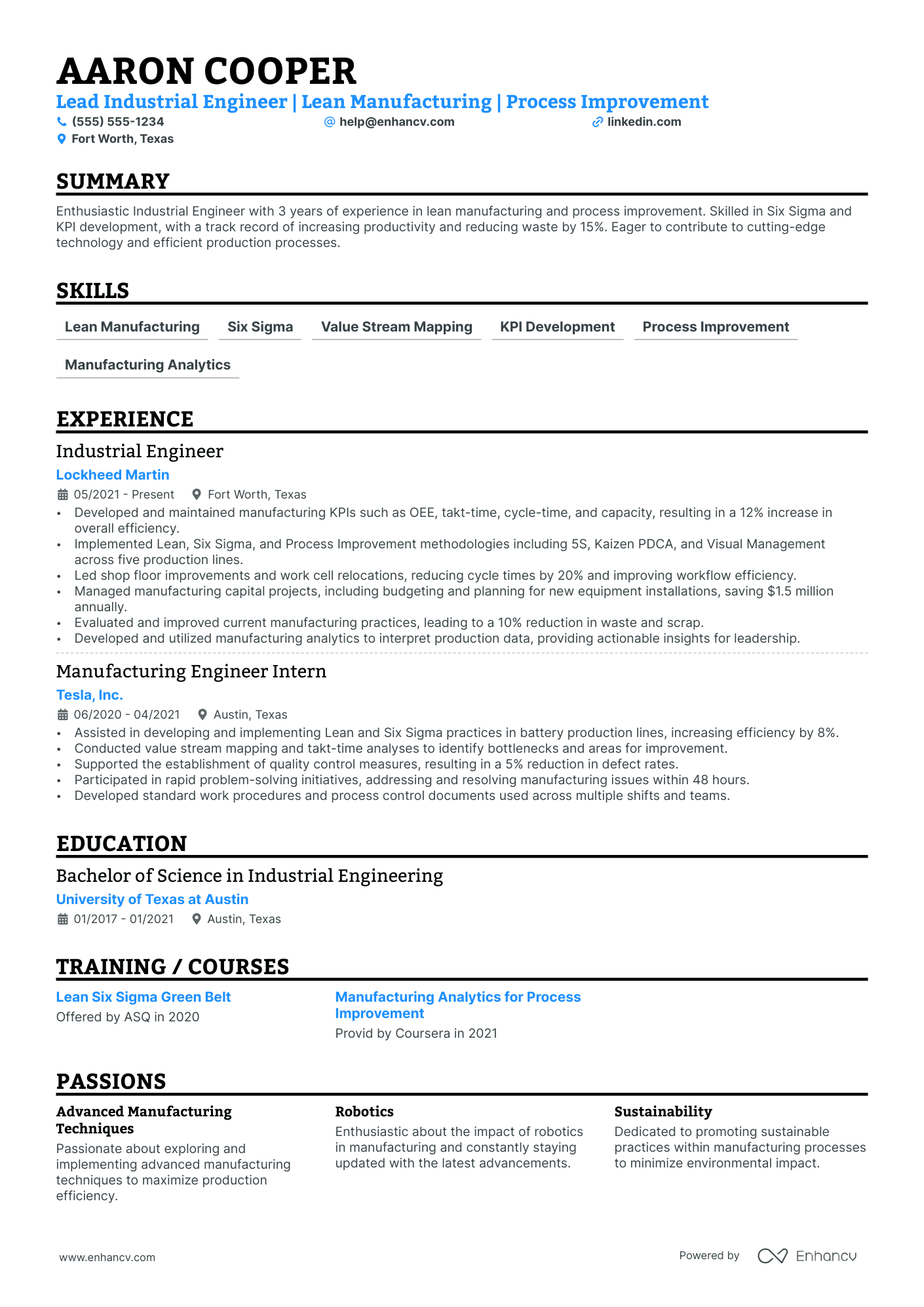 Lead Industrial Engineer Resume Example Resume Example