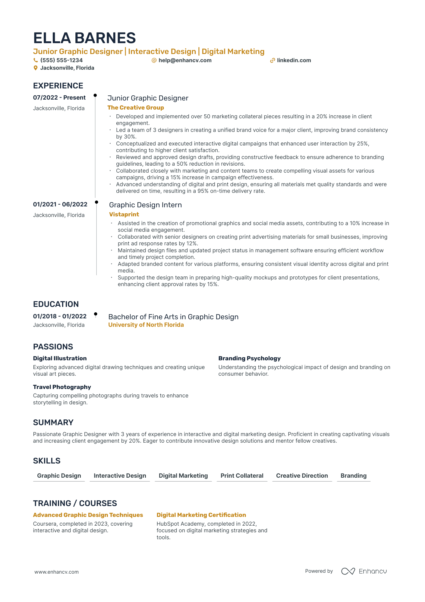 Interactive Art Director resume example