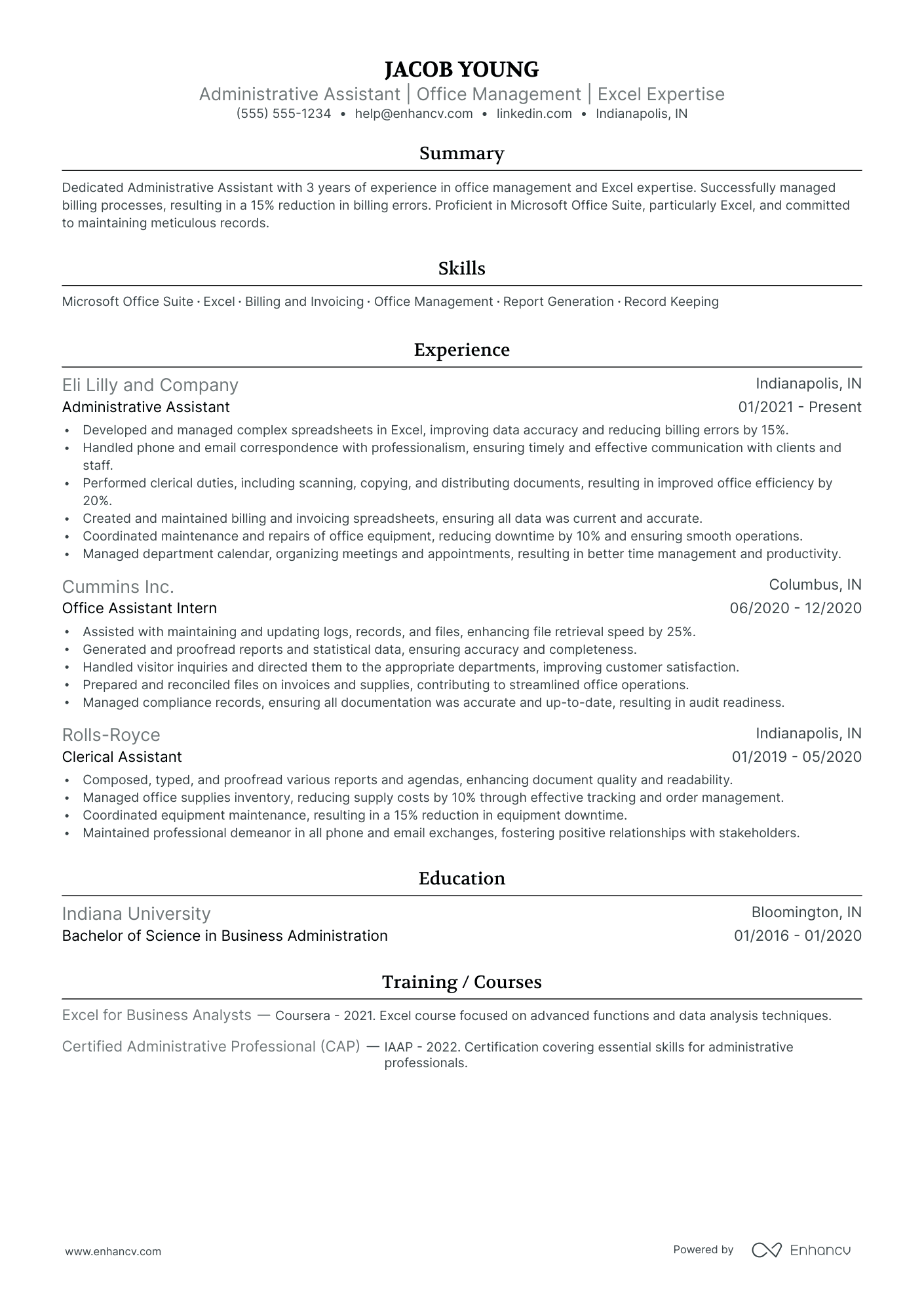 Administrative Assistant I resume example