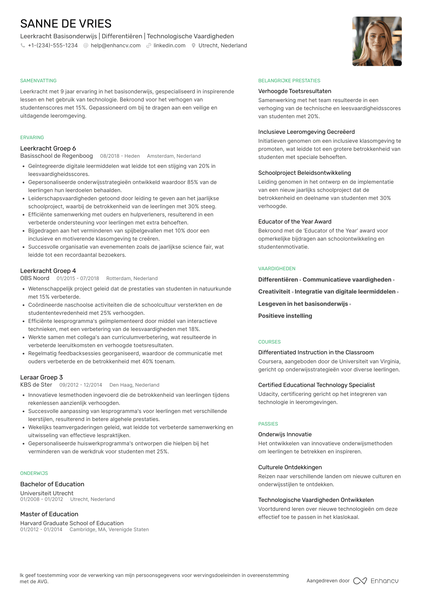 Leerkracht / Leraar CV