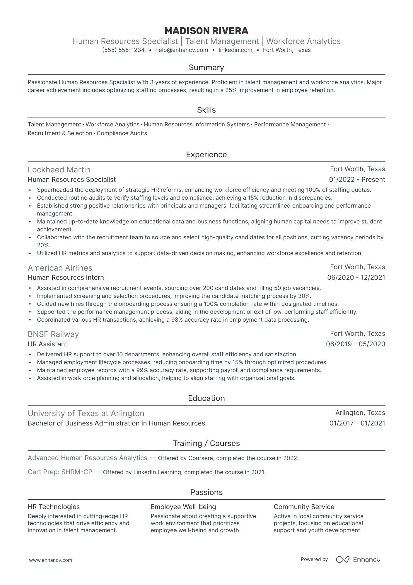 Human Resources Administrator resume example