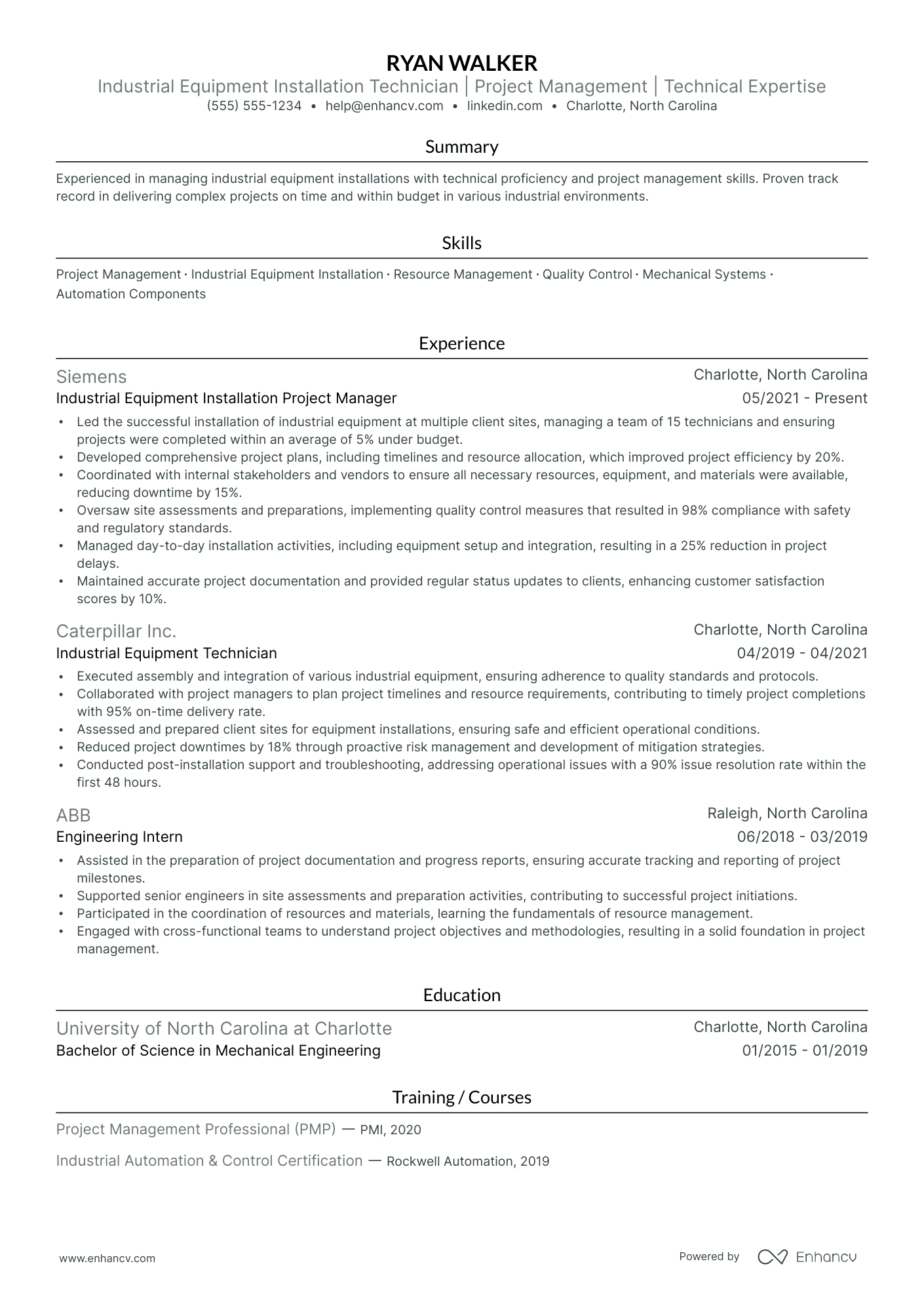 Senior Technical Project Manager resume example