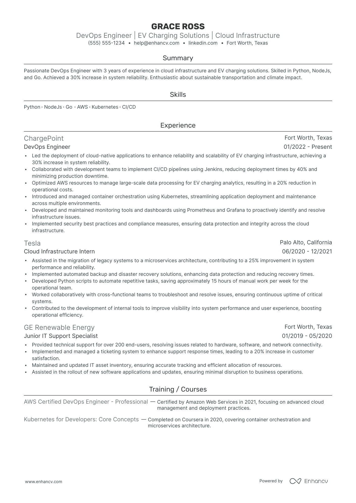 Full Stack DevOps Engineer resume example