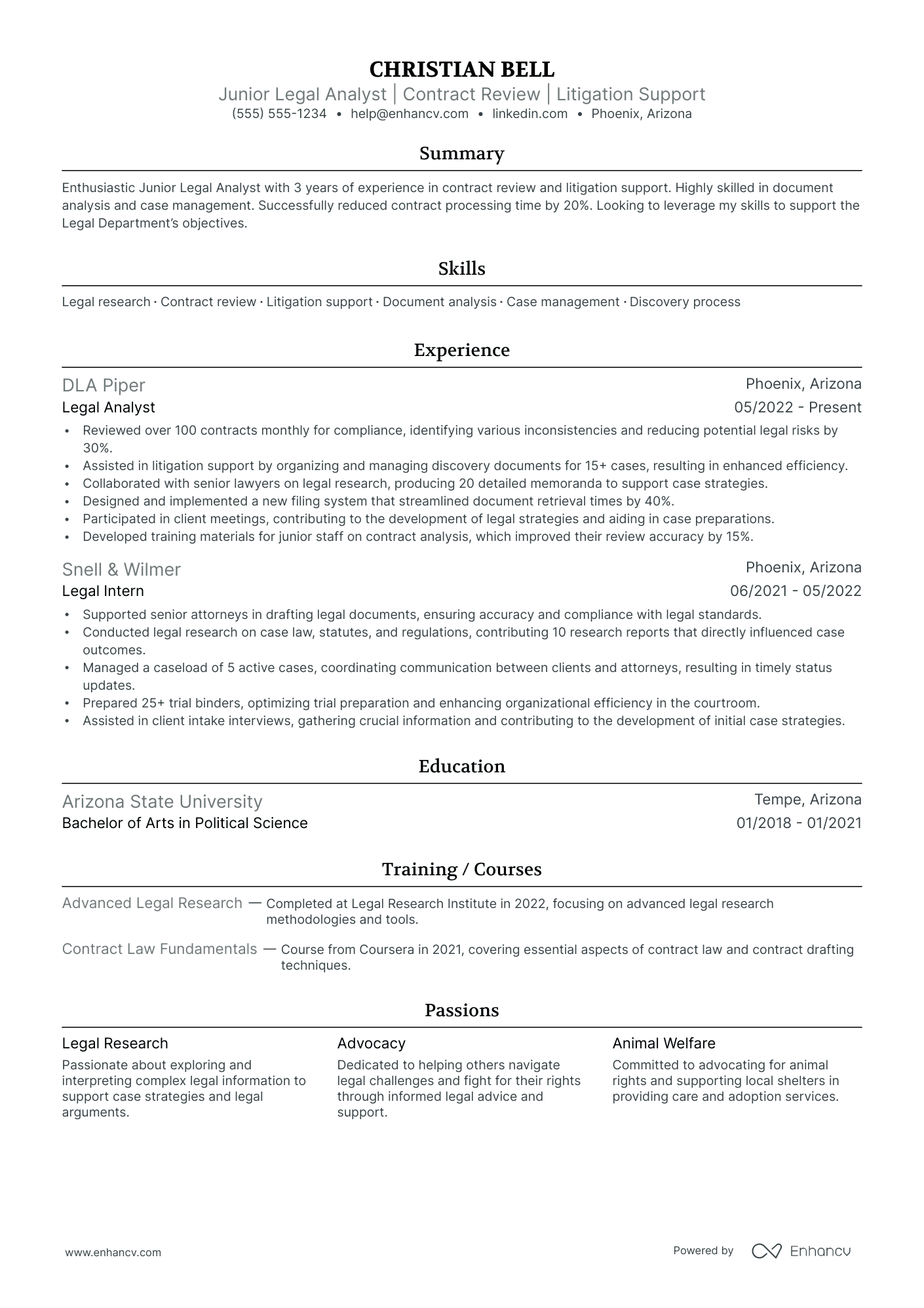 Staff Attorney resume example