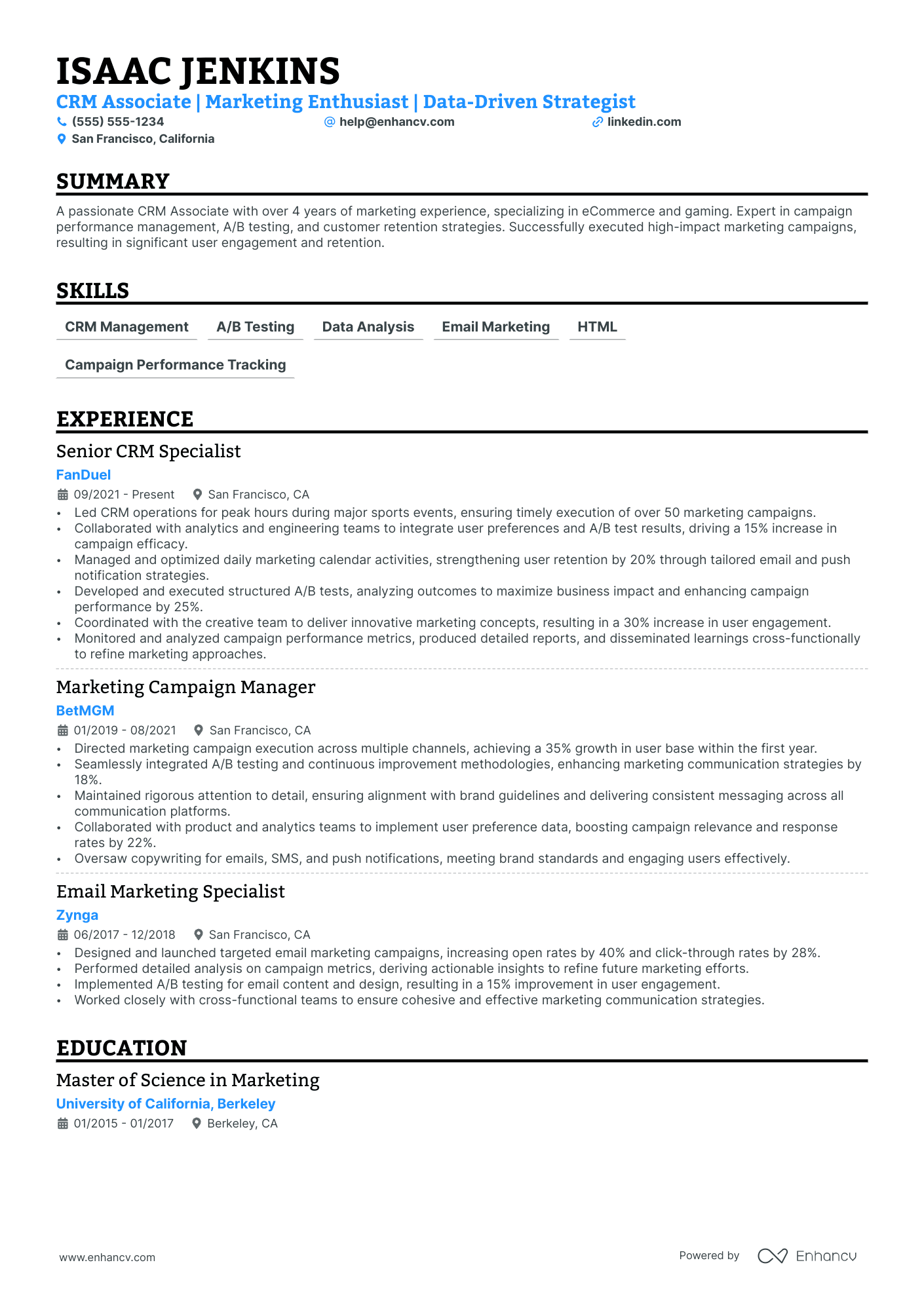 Junior Sports Analyst resume example